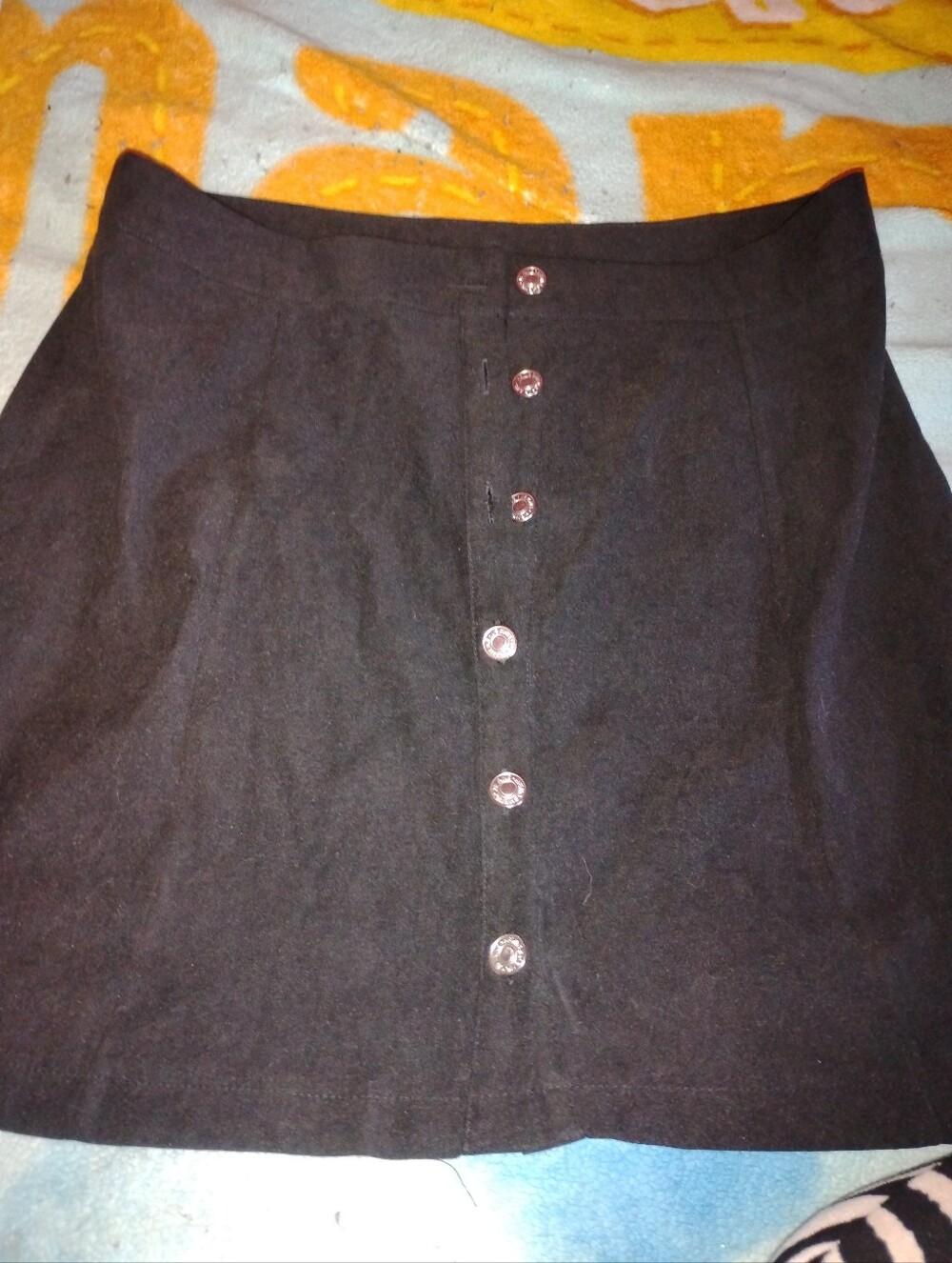 Classic Black Button-Front Women's Skirt